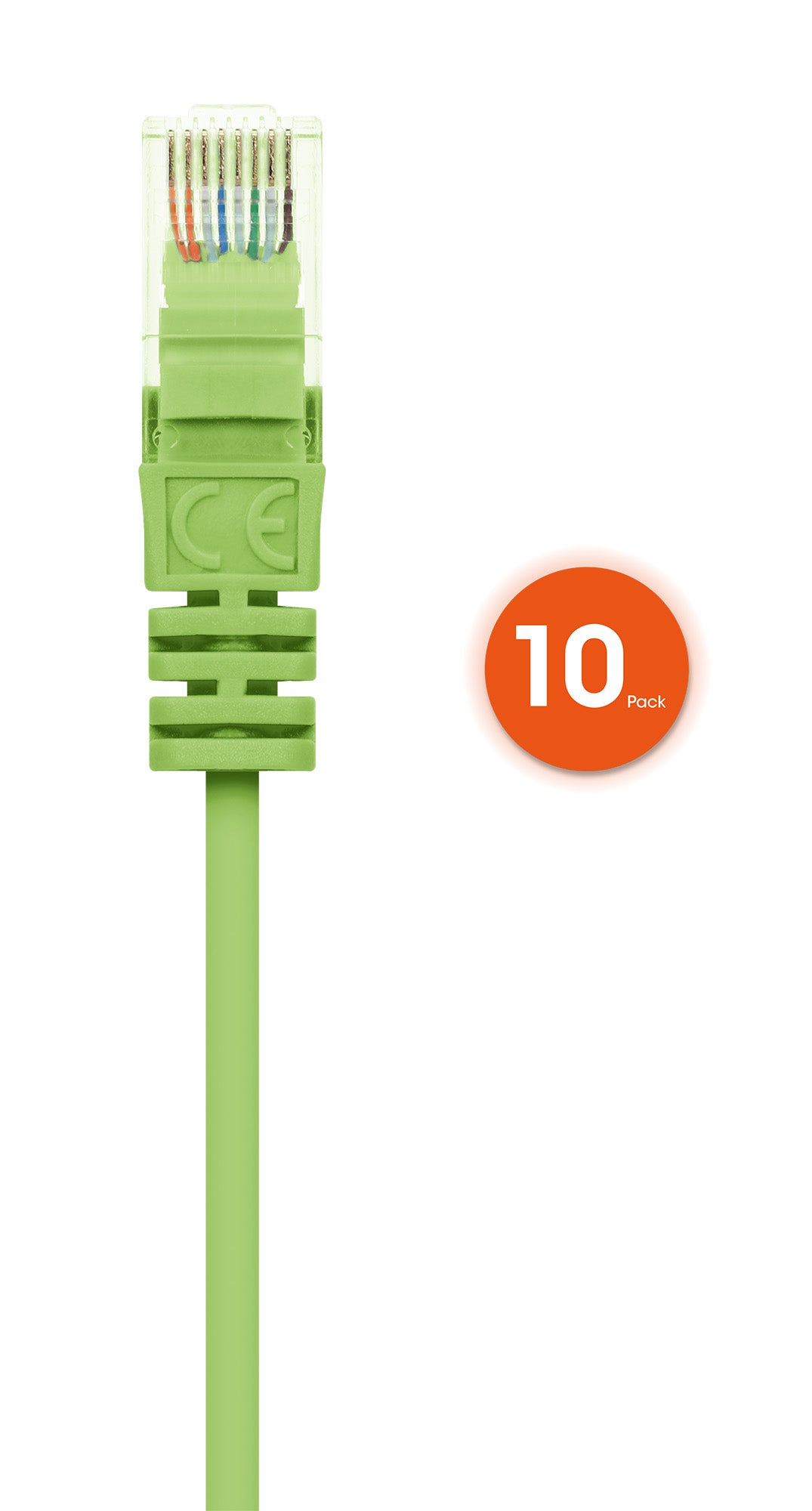 Cat6 U/UTP Slim Network Patch Cable, 1.5 ft., Bright Green, 10-Pack Image 4