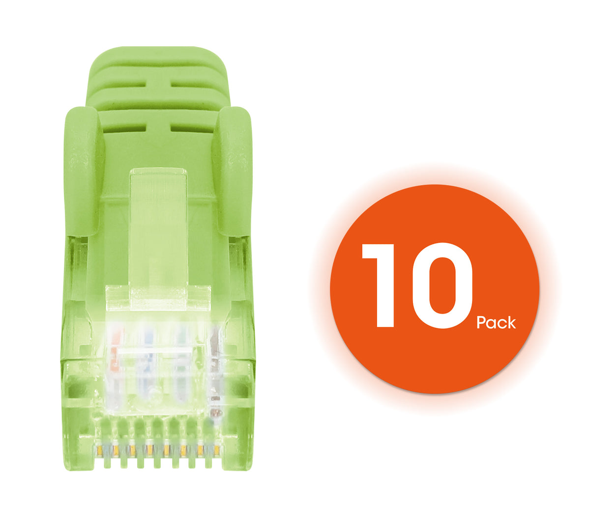 Cat6 U/UTP Slim Network Patch Cable, 7 ft., Bright Green, 10-Pack Image 5