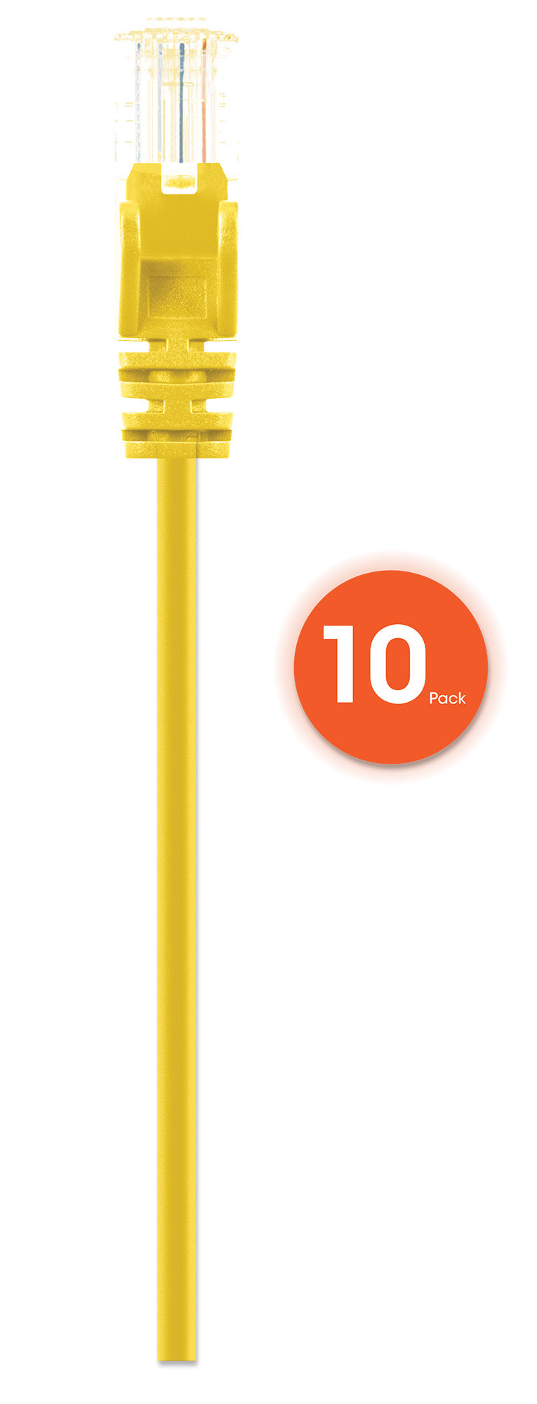 Cat6 U/UTP Slim Network Patch Cable, 3 ft., Yellow, 10-Pack Image 4