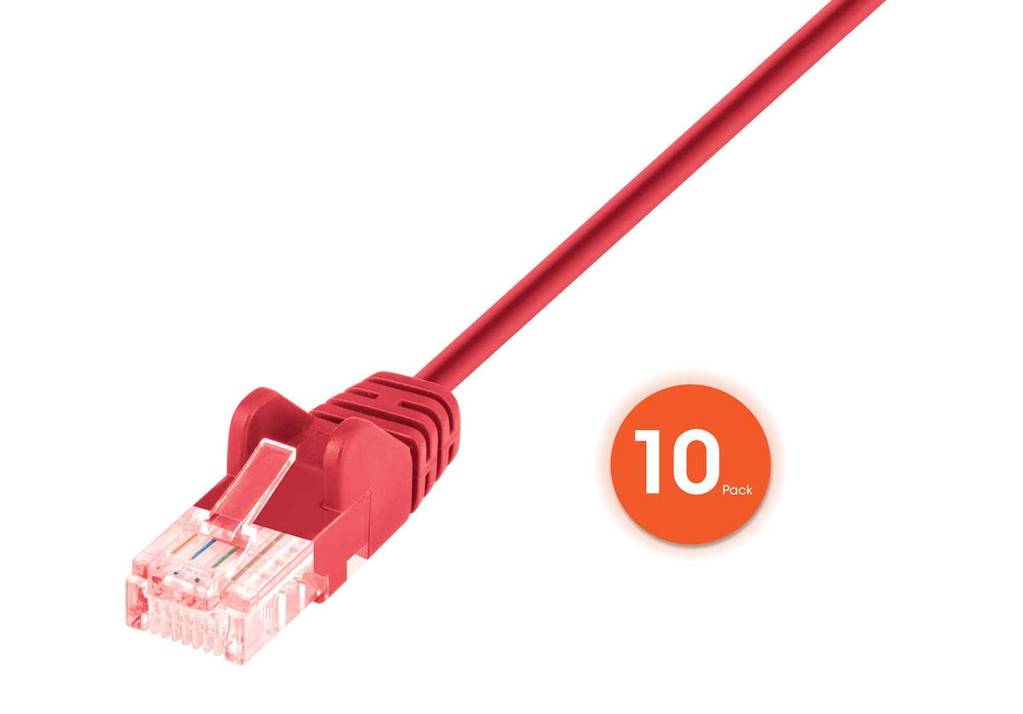 Cat6 U/UTP Slim Network Patch Cable, 5 ft., Red, 10-Pack Image 3