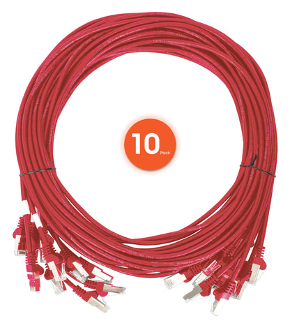 Cat6 U/UTP Slim Network Patch Cable, 14 ft., Red, 10-Pack Image 7