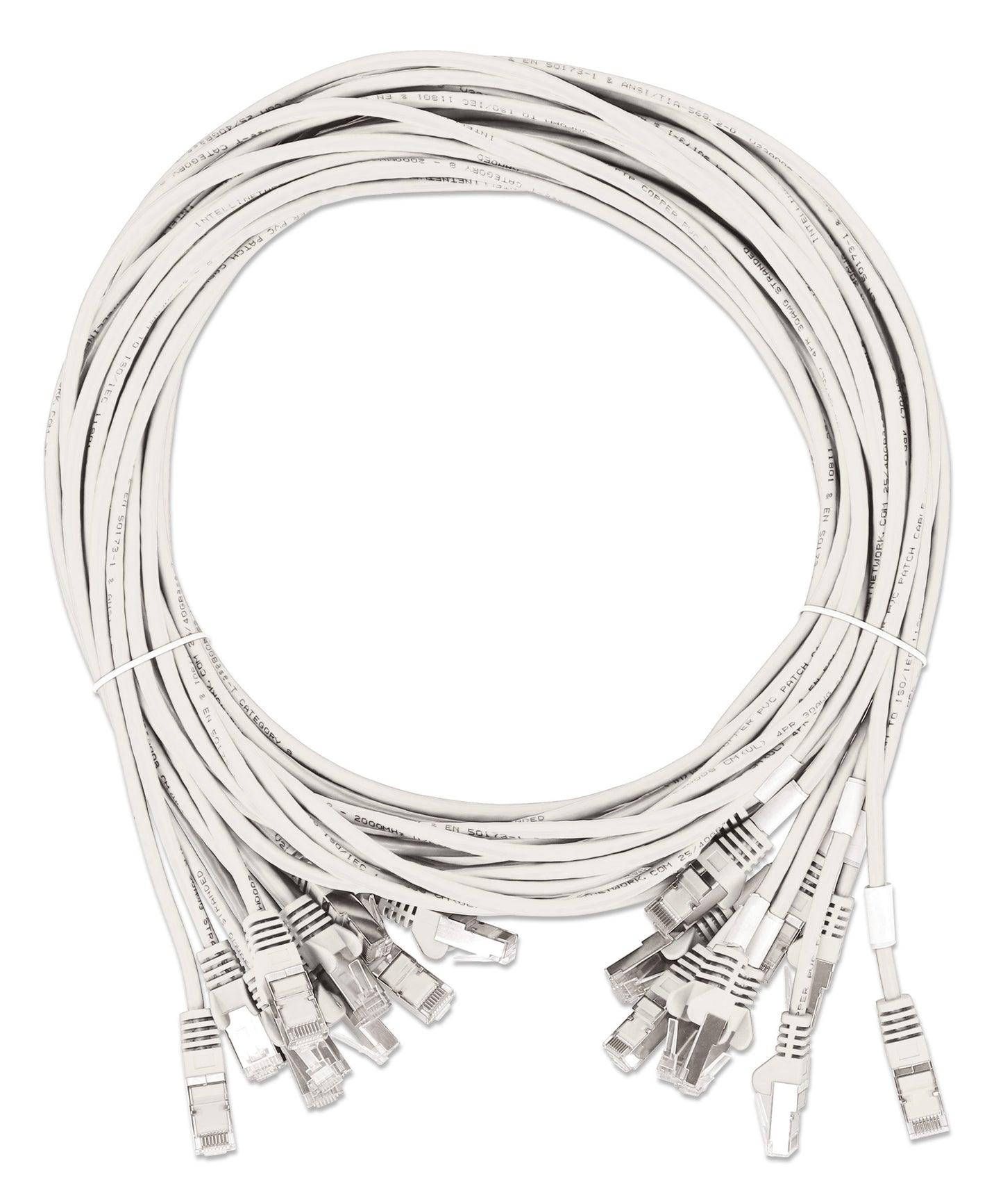 Cat8.1 U/FTP Slim Network Patch Cable, 1.5 ft., White, 10-Pack Image 7