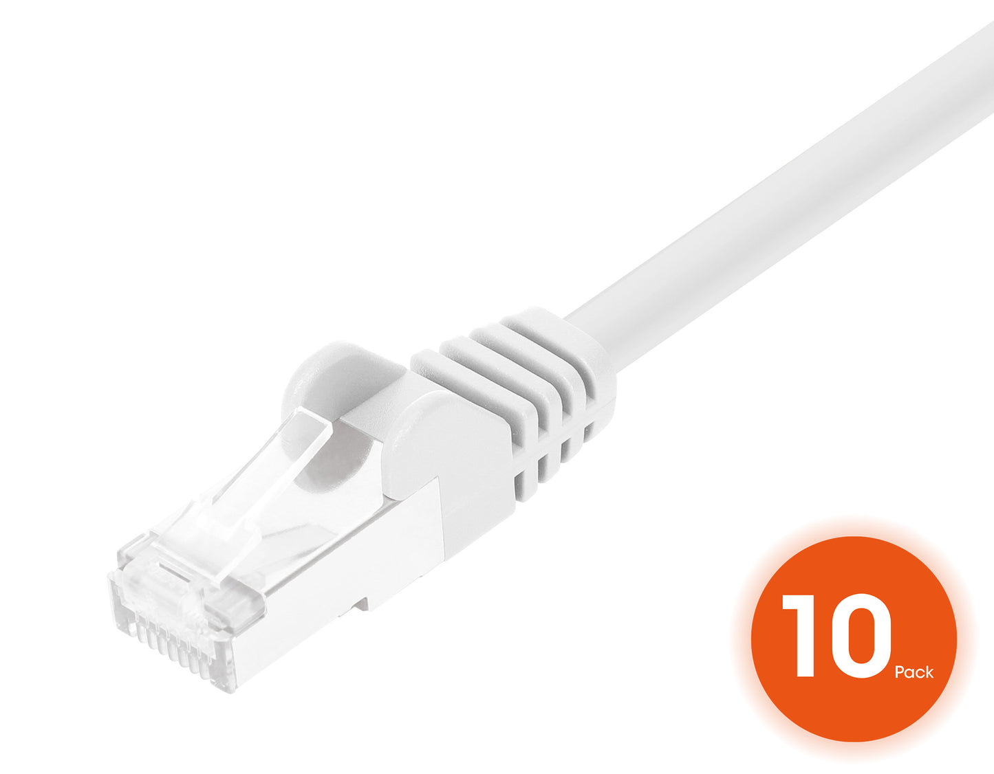Cat8.1 U/FTP Slim Network Patch Cable, 14 ft., White, 10-Pack Image 3