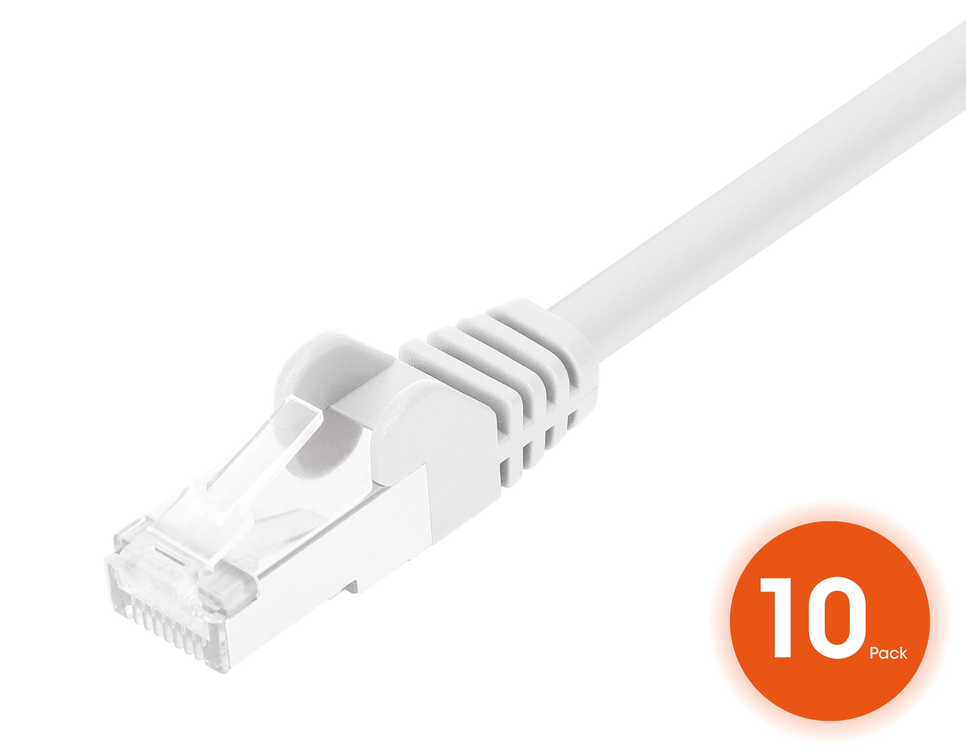 Cat8.1 U/FTP Slim Network Patch Cable, 14 ft., White, 10-Pack Image 3