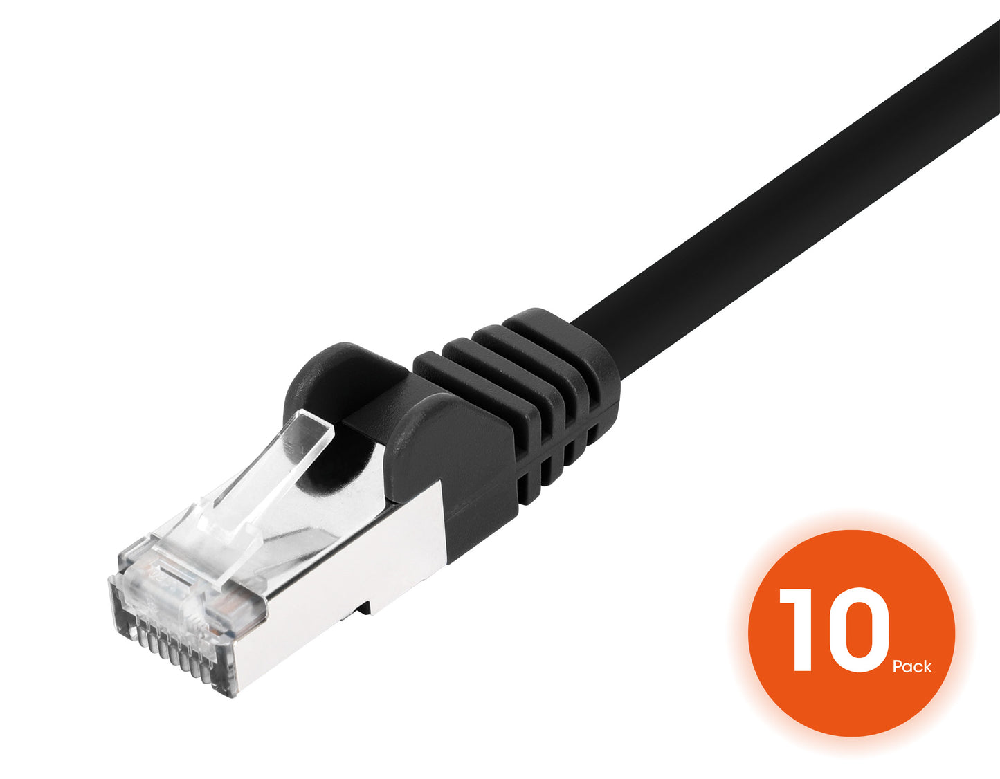 Cat8.1 U/FTP Slim Network Patch Cable, 0.5 ft., Black, 10-Pack Image 3
