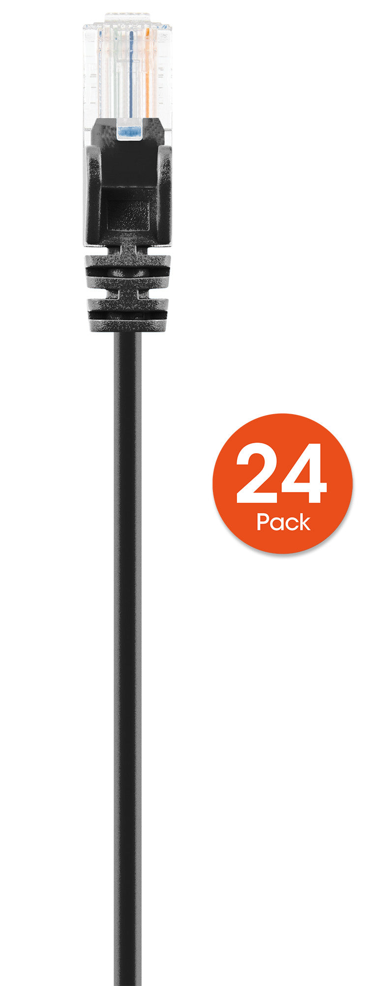 Cat6 U/UTP Slim Network Patch Cable, 1.5 ft., Black, 24-Pack Image 4