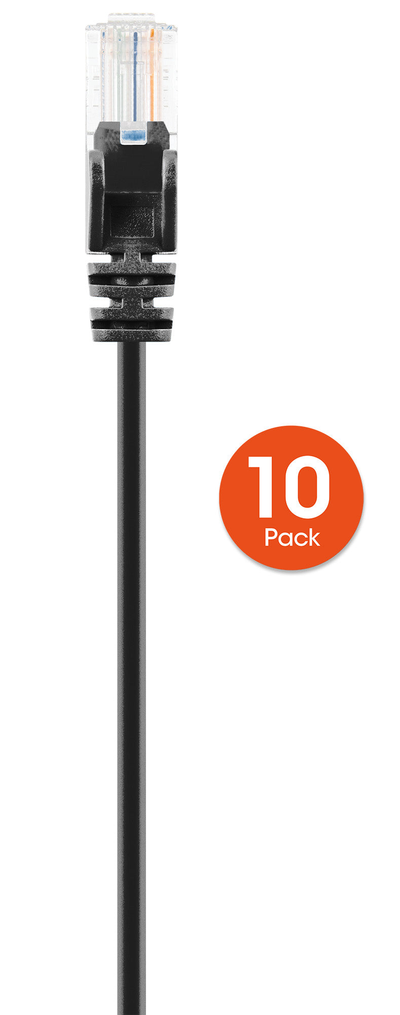 Cat6 U/UTP Slim Network Patch Cable, 20 ft., Black, 10-Pack Image 5
