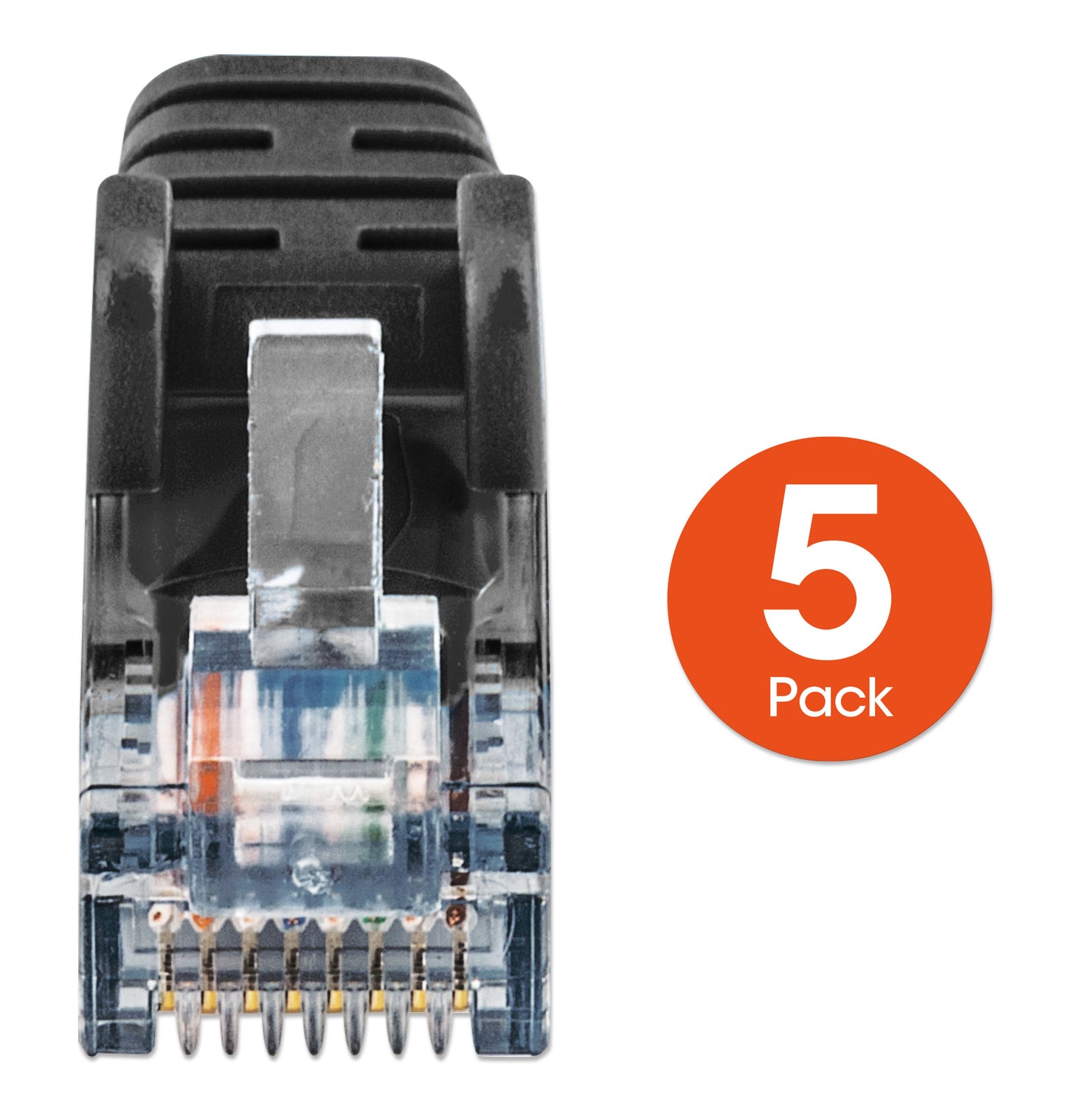 Cat6 U/UTP Slim Network Patch Cable, 25 ft., Black, 5-Pack Image 5