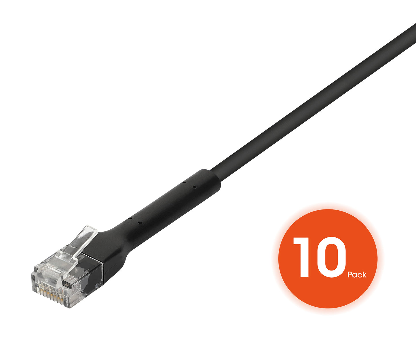 Cat6 U/UTP FlexiBoot Slim Network Patch Cable, 7 ft., Black, 10-Pack Image 4