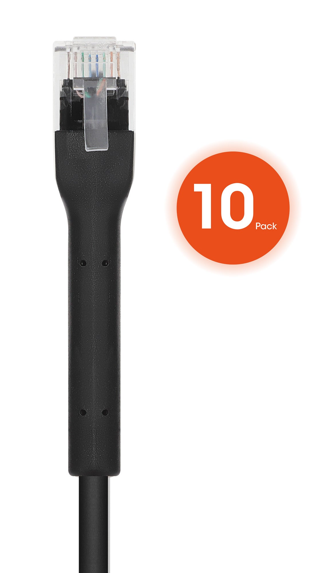 Cat6 U/UTP FlexiBoot Slim Network Patch Cable, 7 ft., Black, 10-Pack Image 5