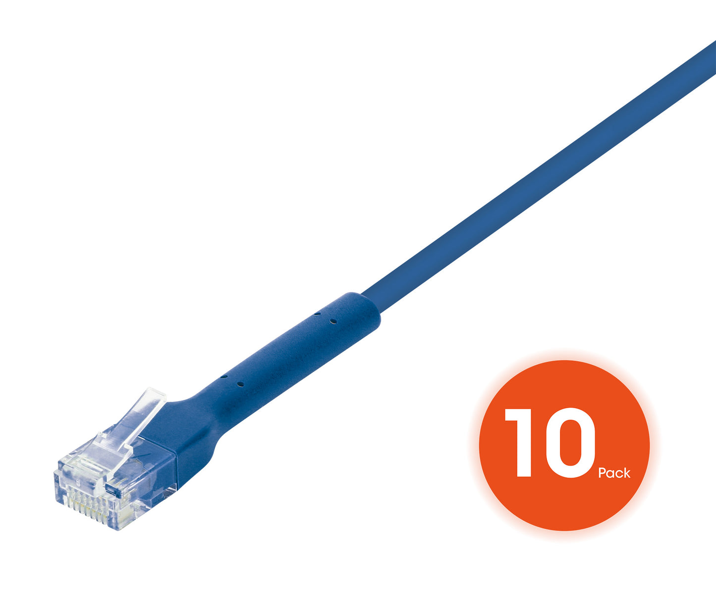 Cat6 U/UTP FlexiBoot Slim Network Patch Cable, 5 ft., Blue, 10-Pack Image 4