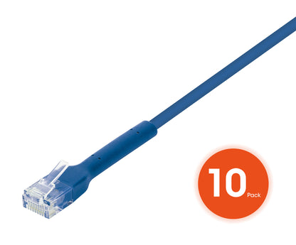 Cat6 U/UTP FlexiBoot Slim Network Patch Cable, 5 ft., Blue, 10-Pack Image 4
