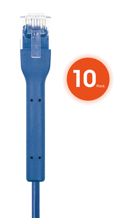 Cat6 U/UTP FlexiBoot Slim Network Patch Cable, 5 ft., Blue, 10-Pack Image 5