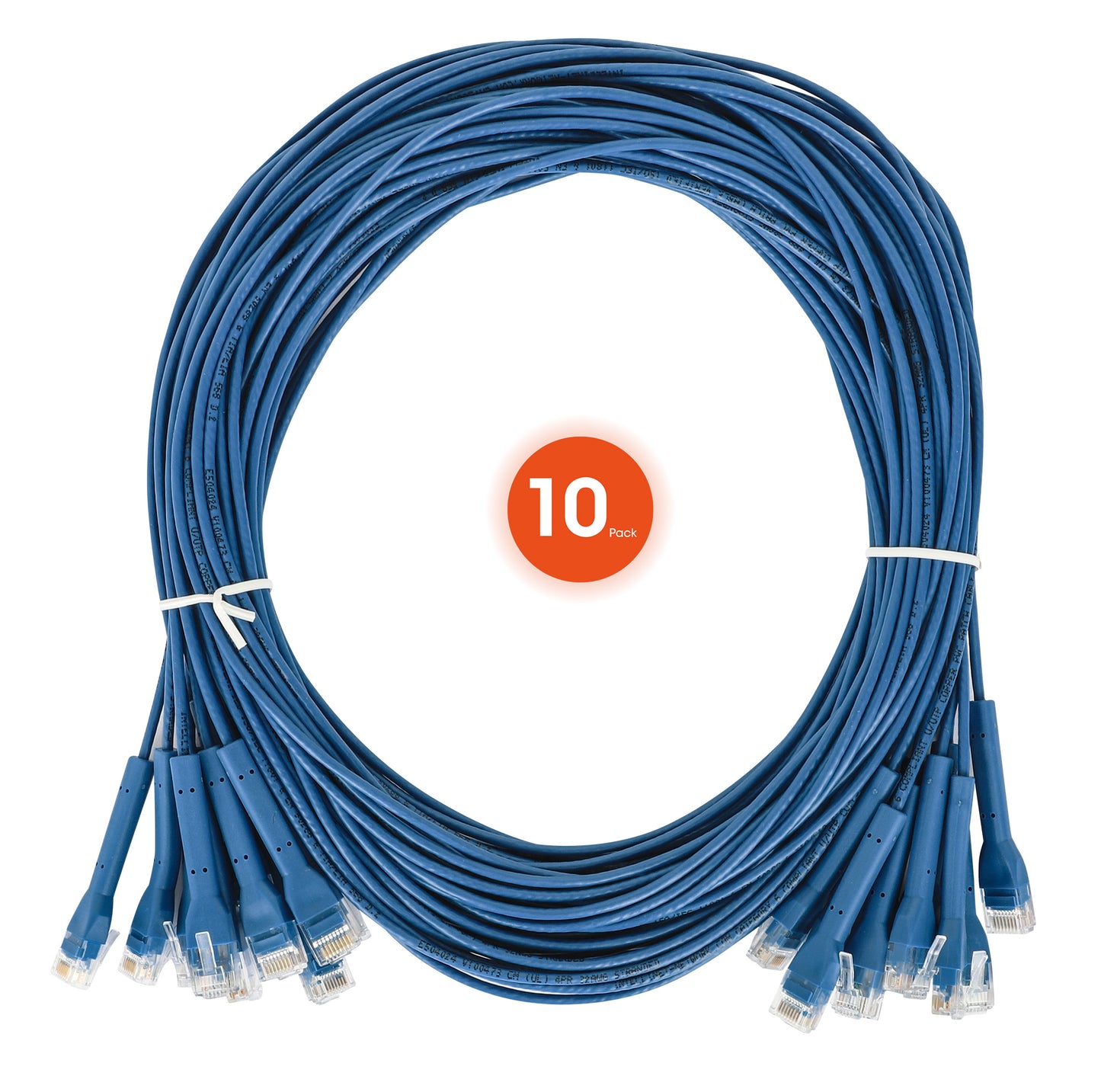 Cat6 U/UTP FlexiBoot Slim Network Patch Cable, 5 ft., Blue, 10-Pack Image 9