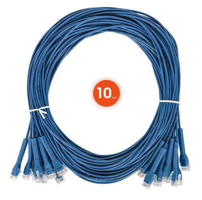 Cat6 U/UTP FlexiBoot Slim Network Patch Cable, 5 ft., Blue, 10-Pack Image 9