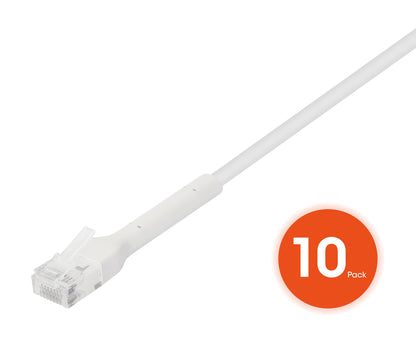 Cat6 U/UTP FlexiBoot Slim Network Patch Cable, 3 ft., White, 10-Pack Image 4