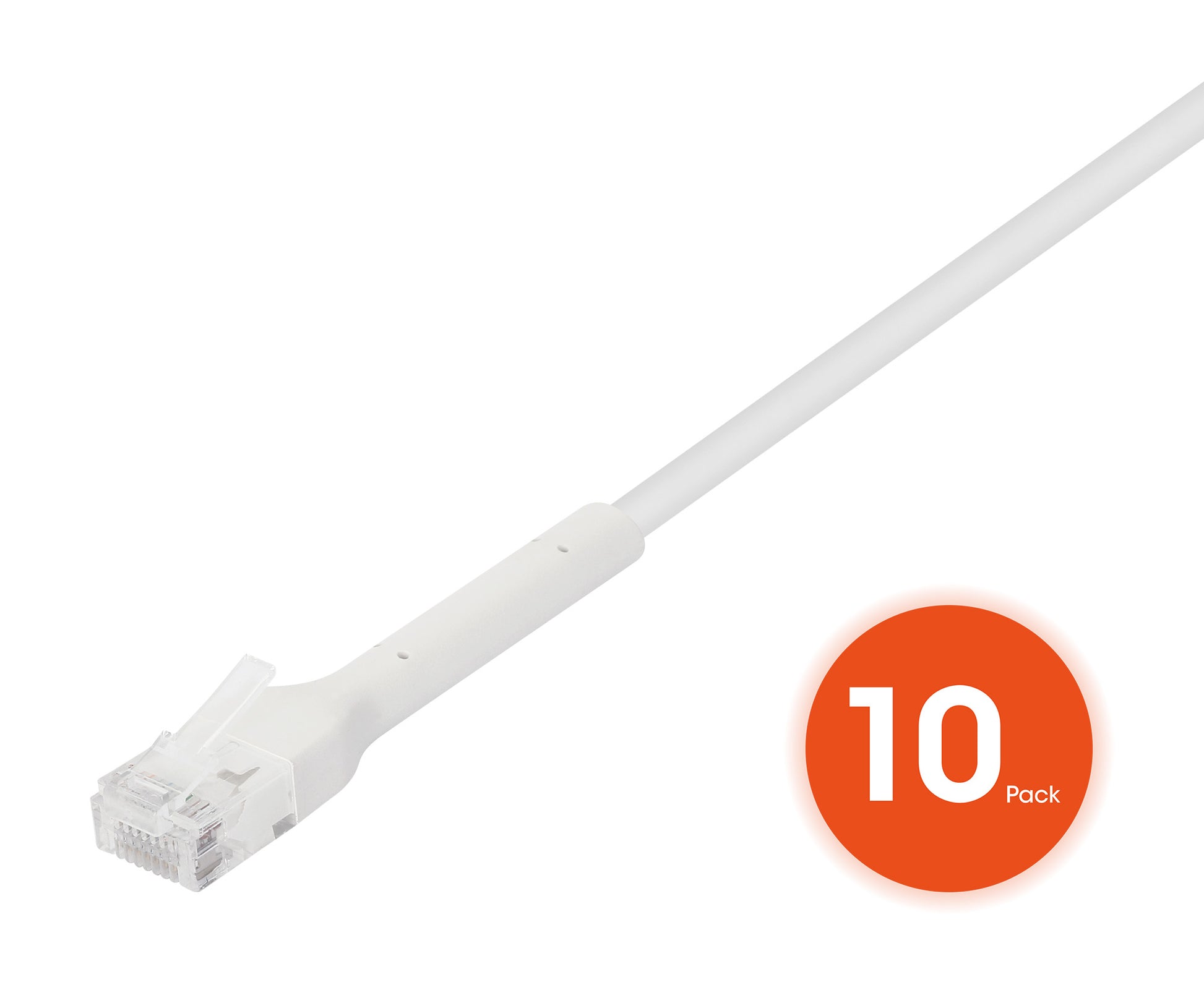Cat6 U/UTP FlexiBoot Slim Network Patch Cable, 5 ft., White, 10-Pack Image 4