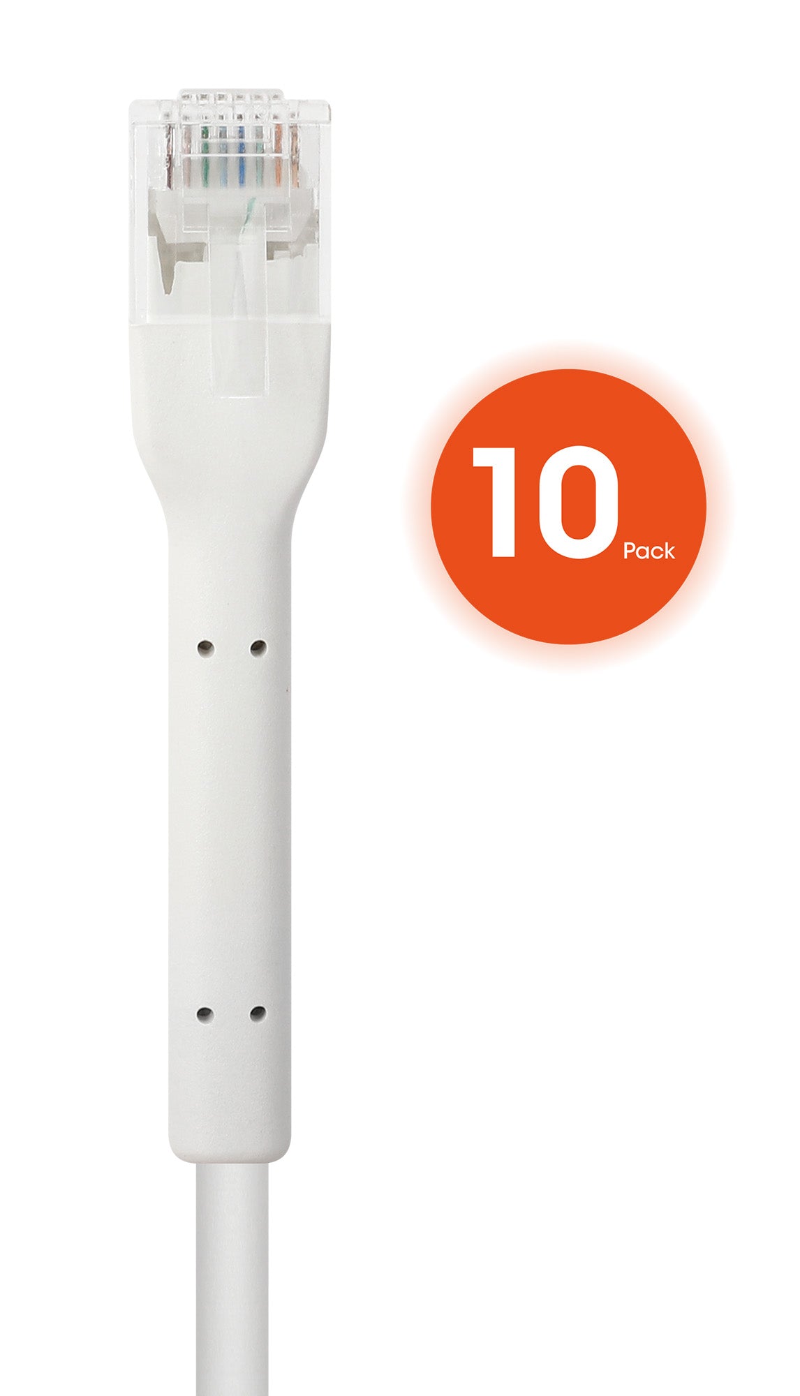Cat6 U/UTP FlexiBoot Slim Network Patch Cable, 5 ft., White, 10-Pack Image 5