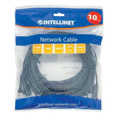 Cat6 U/UTP FlexiBoot Slim Network Patch Cable, 14 ft., Black, 10-Pack Packaging Image 2