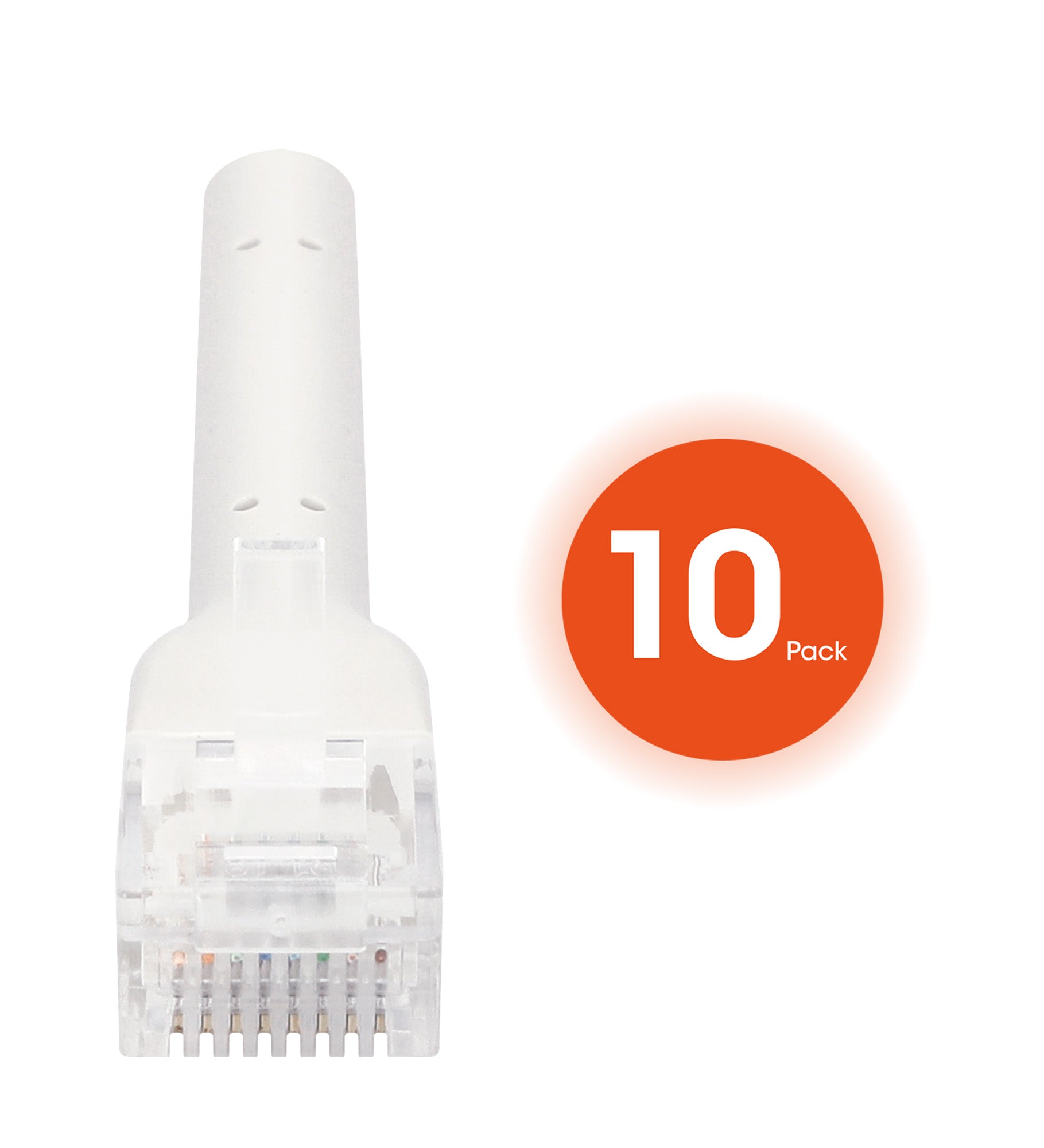 Cat6 U/UTP FlexiBoot Slim Network Patch Cable, 14 ft., White, 10-Pack Image 6