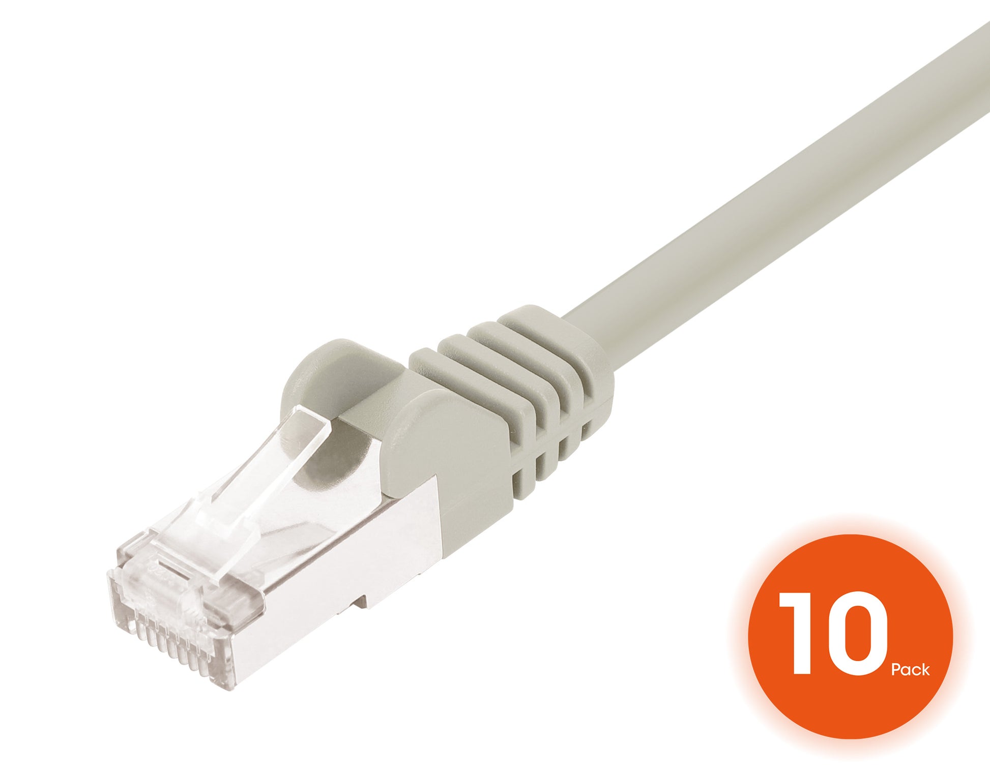 Cat8.1 U/FTP Slim Network Patch Cable, 3 ft., Gray, 10-Pack Image 3