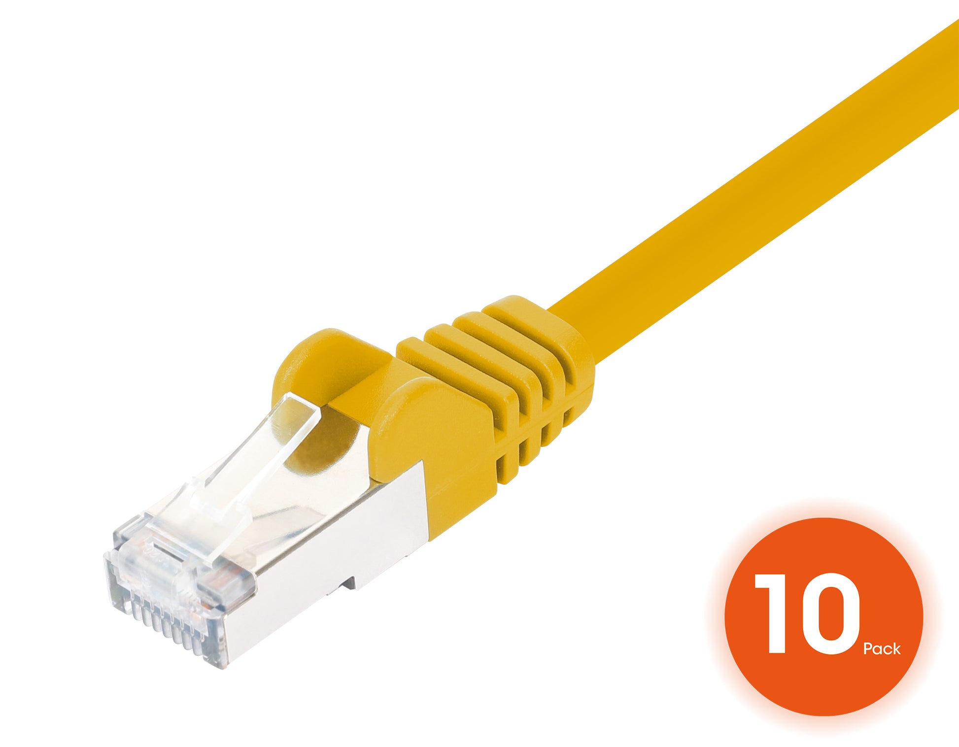 Cat8.1 U/FTP Slim Network Patch Cable, 3 ft., Yellow, 10-Pack Image 3