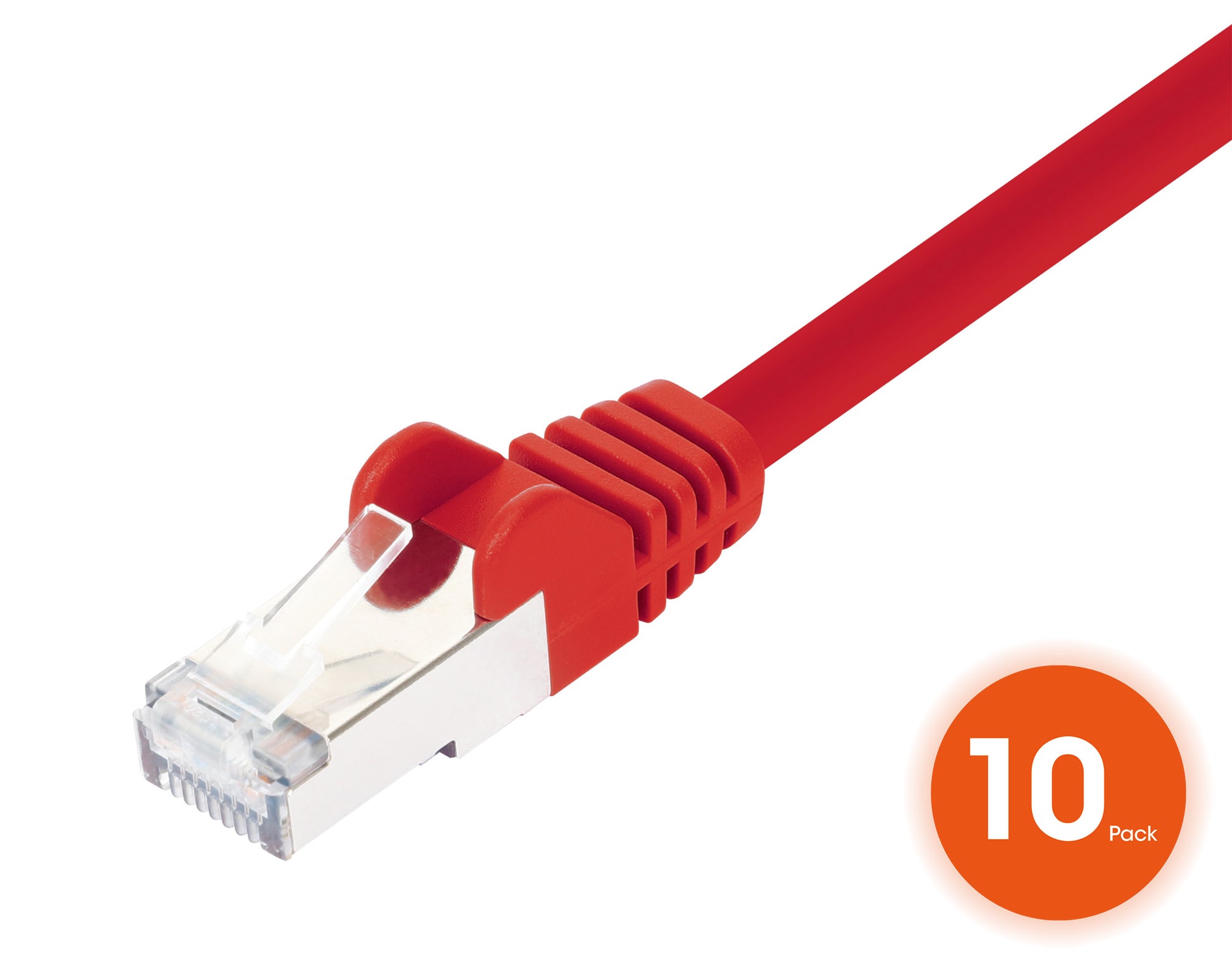 Cat8.1 U/FTP Slim Network Patch Cable, 3 ft., Red, 10-Pack Image 3