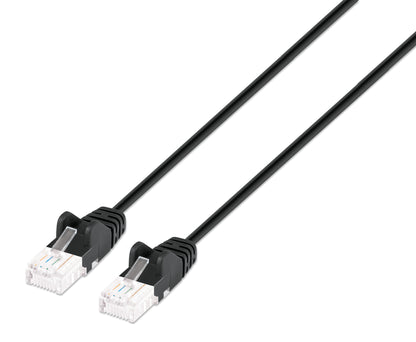 Cat6a U/UTP Slim Network Patch Cable, 0.5 ft., Black Image 1