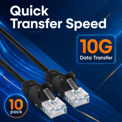 Cat6a U/UTP Slim Network Patch Cable, 7 ft., Black, 10-Pack Image 6