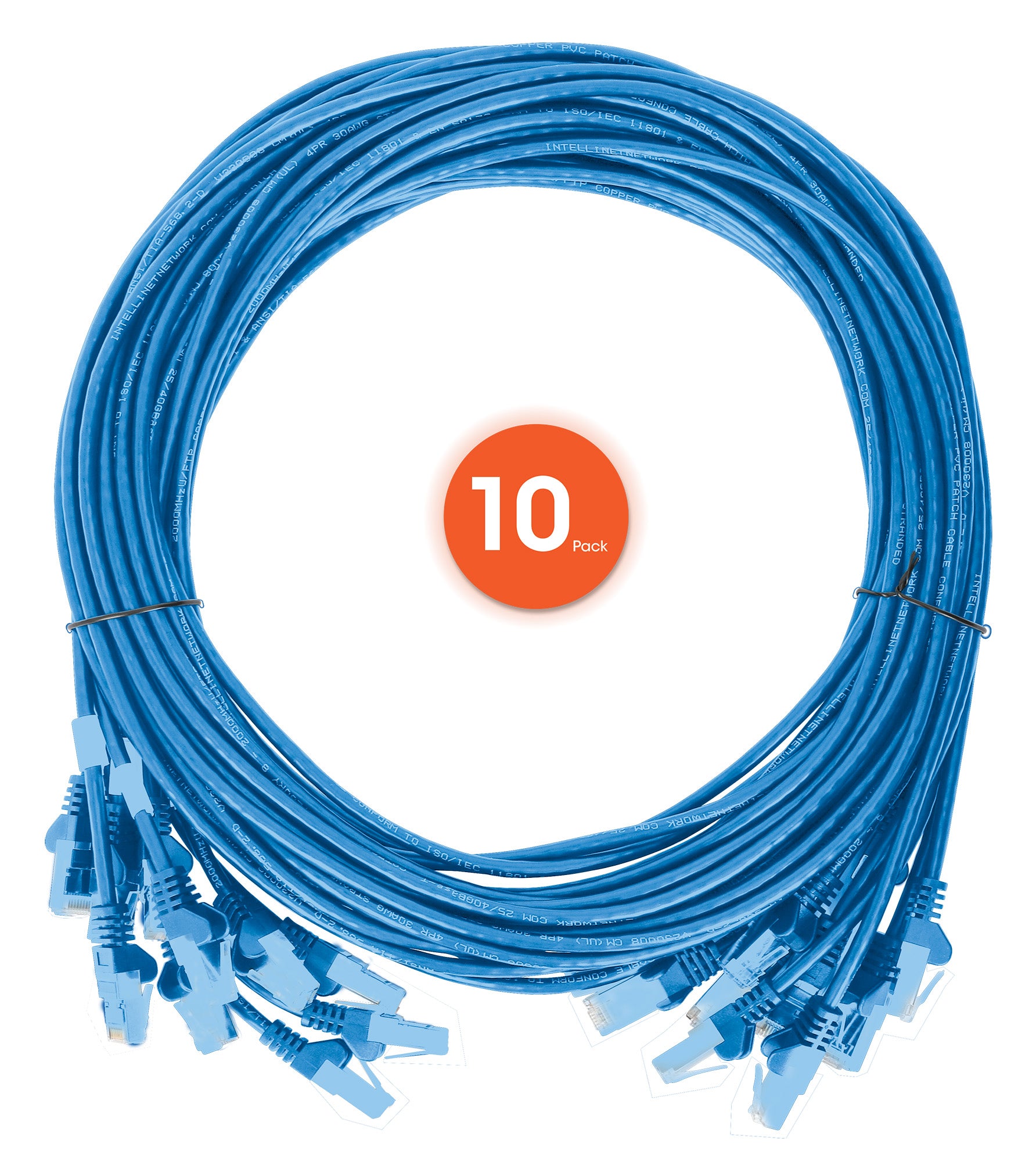 Cat6 U/UTP Premium Network Patch Cable, 0.25 m (0.8 ft.), Blue, 10-Pack Image 7