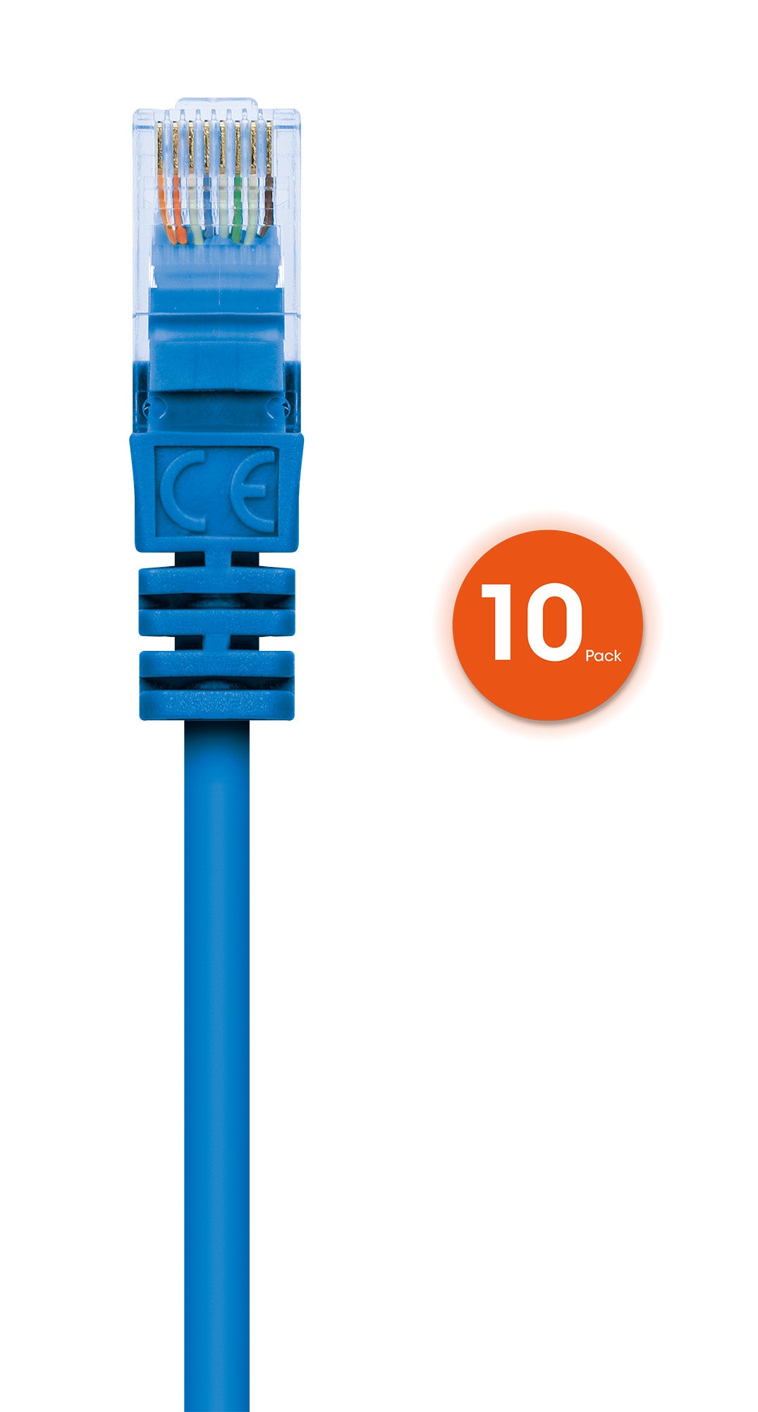 Cat6 U/UTP Premium Network Patch Cable, 0.3 m (1 ft.), Blue, 10-Pack Image 4