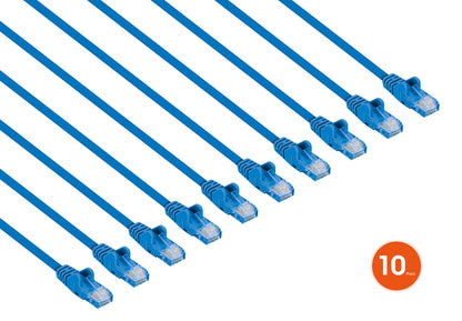 Cat6 U/UTP Premium Network Patch Cable, 0.5 m (1.5 ft.), Blue, 10-Pack Image 2