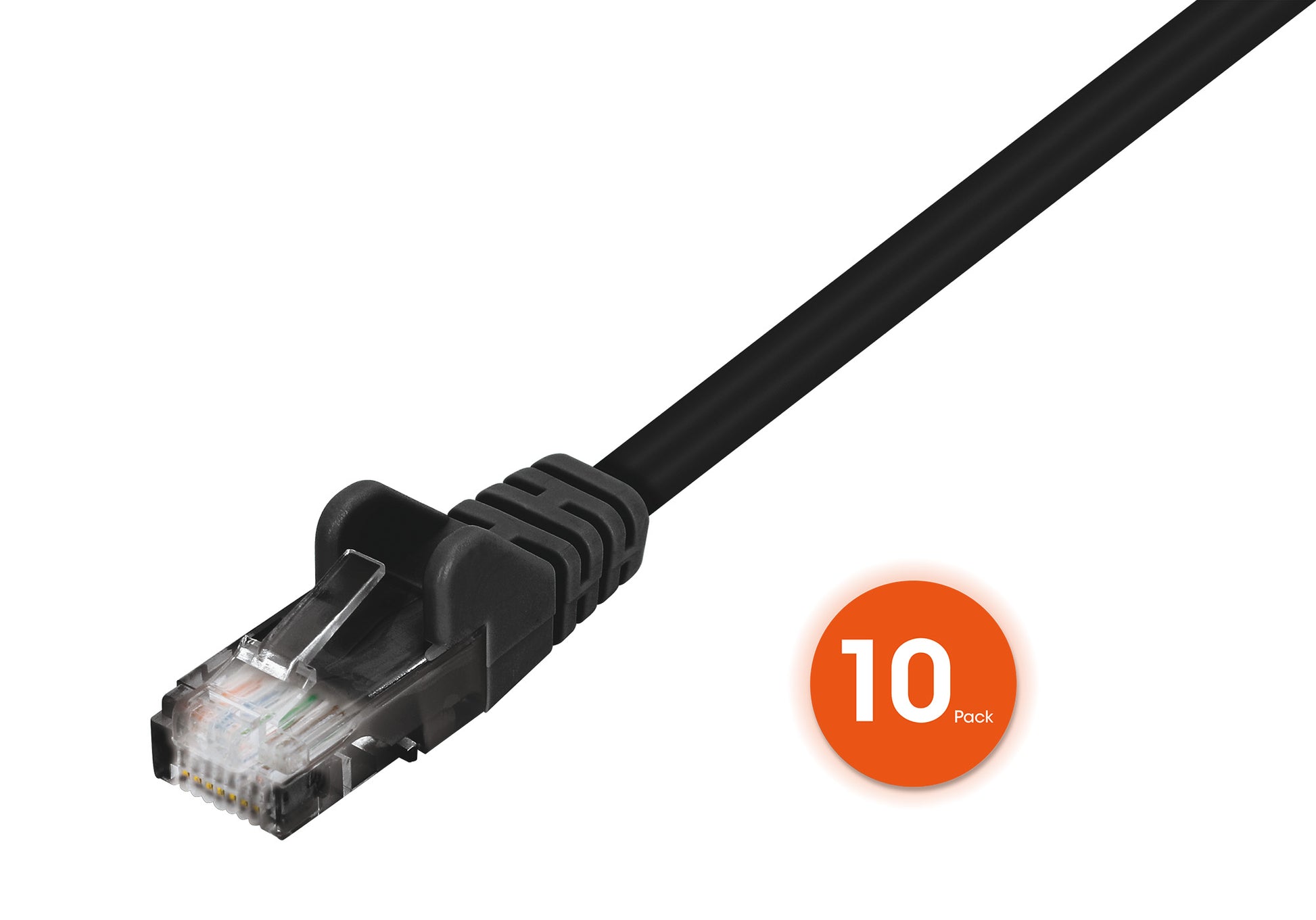 Cat6 U/UTP Premium Network Patch Cable, 0.25 m (0.8 ft.), Black, 10-Pack Image 3