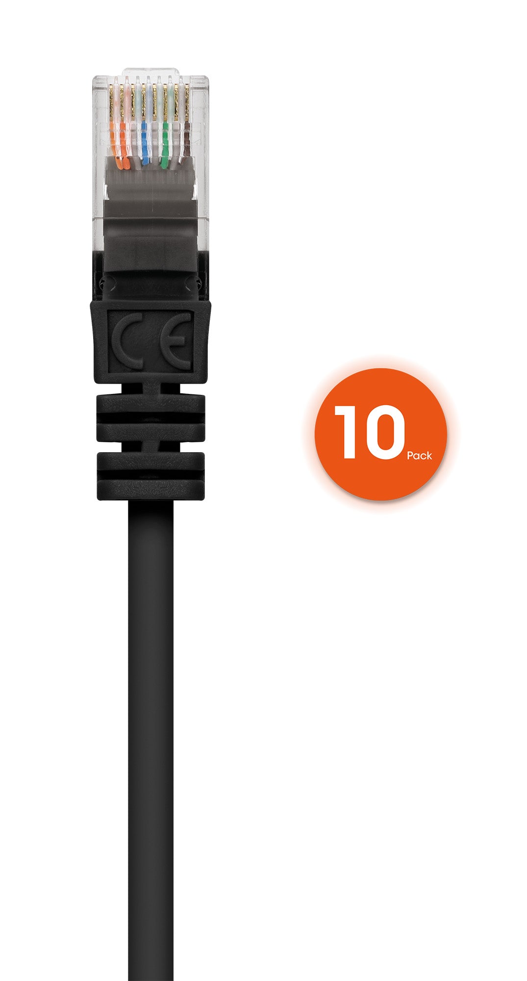 Cat6 U/UTP Premium Network Patch Cable, 0.25 m (0.8 ft.), Black, 10-Pack Image 4