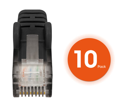 Cat6 U/UTP Premium Network Patch Cable, 0.25 m (0.8 ft.), Black, 10-Pack Image 5