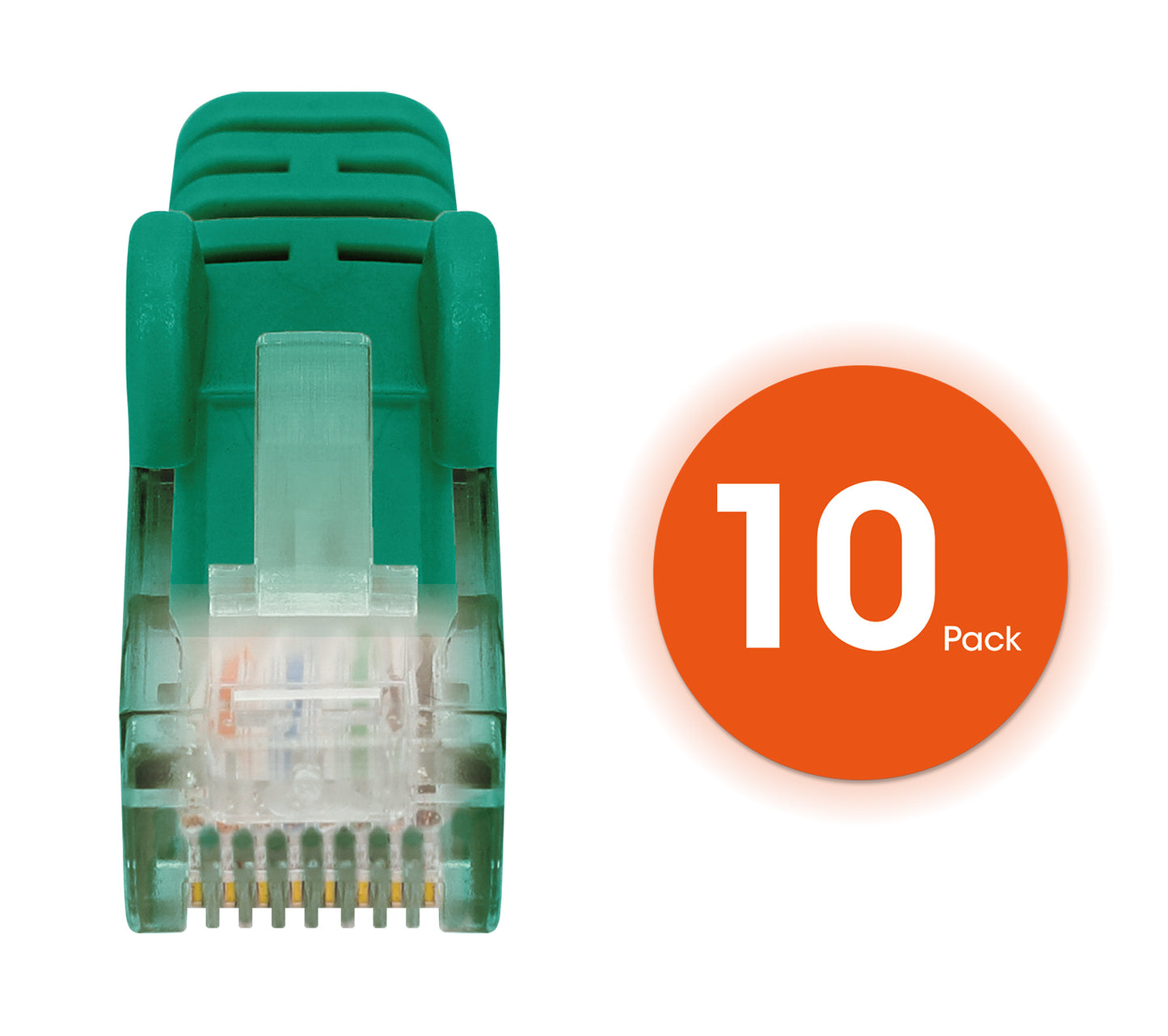 Cat6 U/UTP Premium Network Patch Cable, 0.15 m (0.5 ft.), Green, 10-Pack Image 5