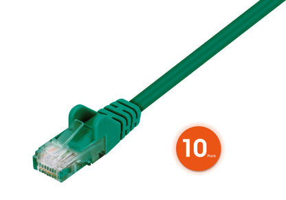Cat6 U/UTP Premium Network Patch Cable, 0.25 m (0.8 ft.), Green, 10-Pack Image 3