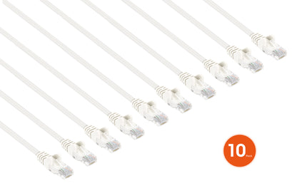 Cat6 U/UTP Premium Network Patch Cable, 0.5 m (1.5 ft.), White, 10-Pack Image 2