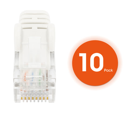 Cat6 U/UTP Premium Network Patch Cable, 3 m (10 ft.), White, 10-Pack Image 5