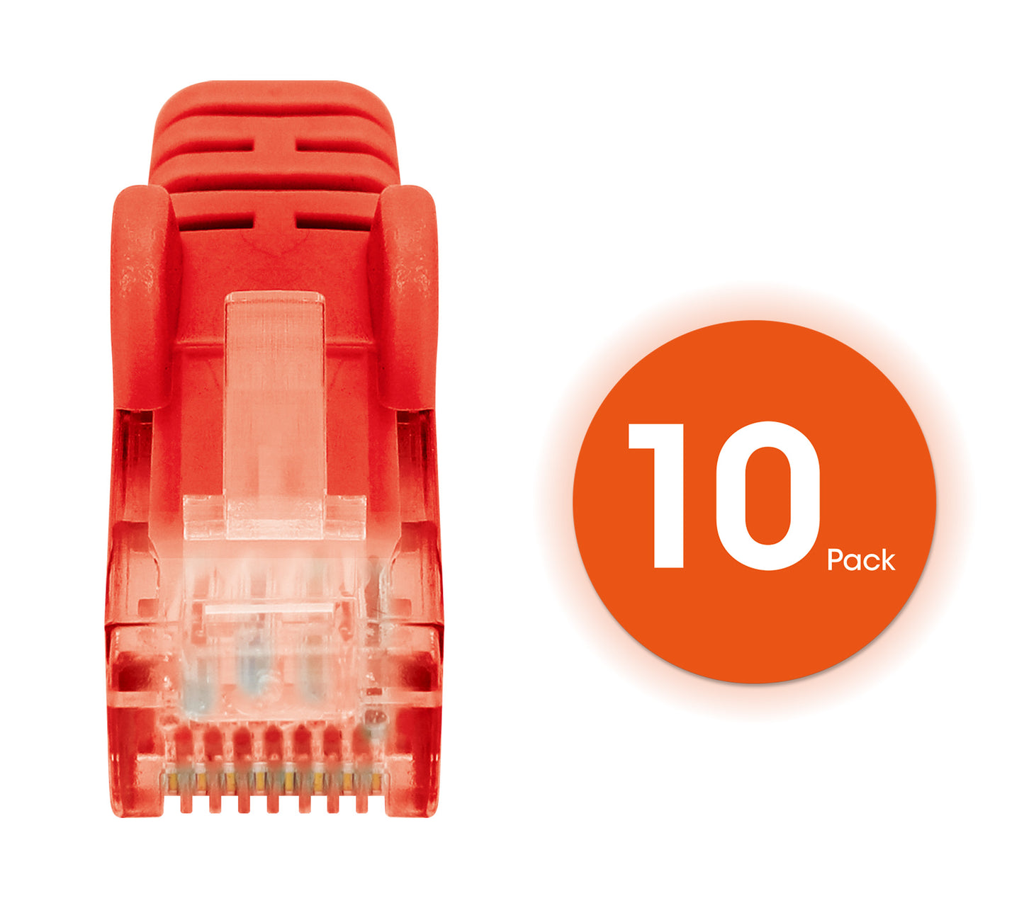 Cat6 U/UTP Premium Network Patch Cable, 0.25 m (0.8 ft.), Red, 10-Pack Image 5