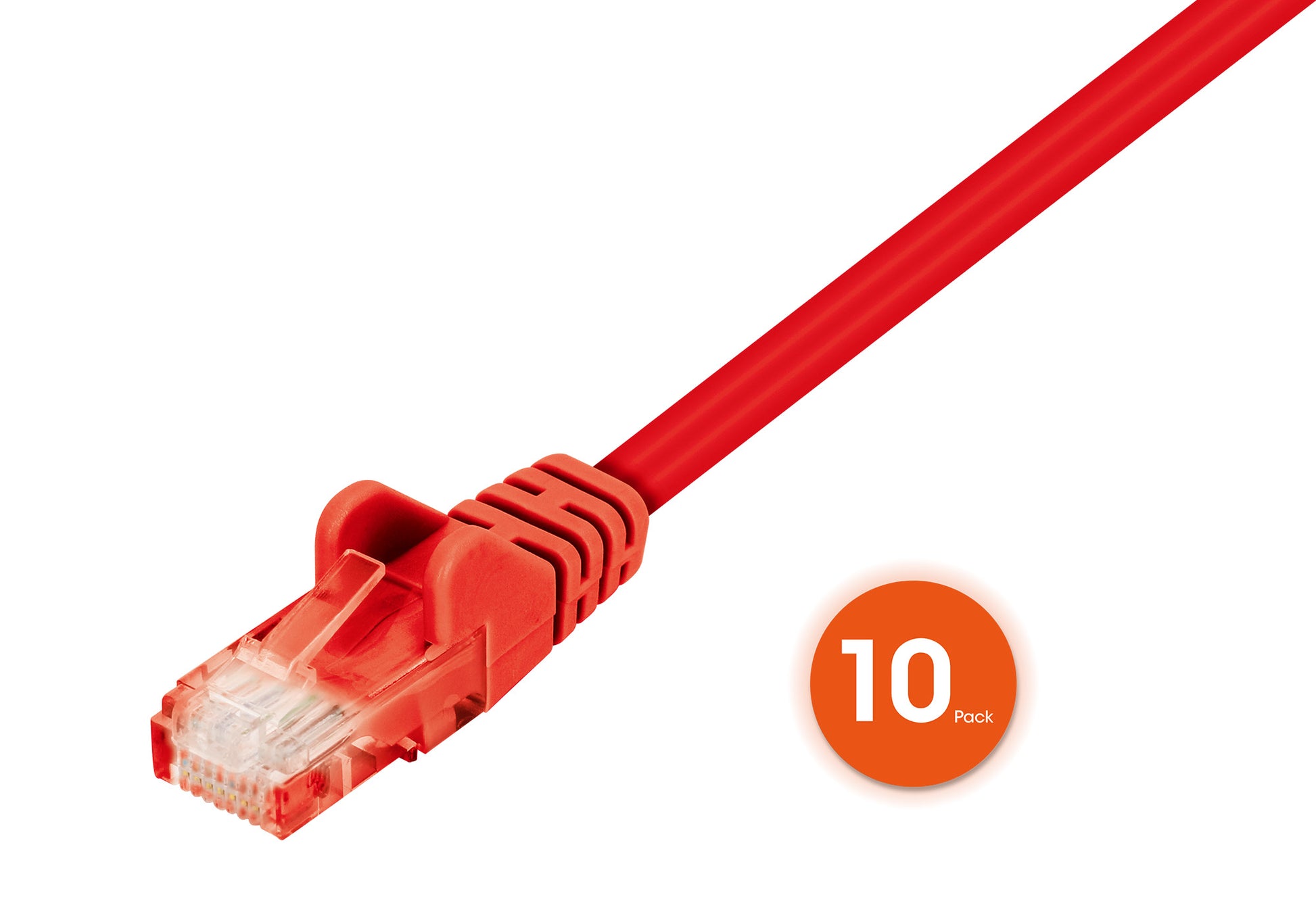 Cat6 U/UTP Premium Network Patch Cable, 2 m (7 ft.), Red, 10-Pack Image 3