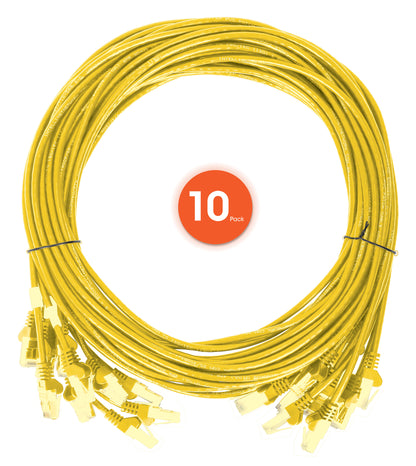 Cat6 U/UTP Premium Network Patch Cable, 0.15 m (0.5 ft.), Yellow, 10-Pack Image 7