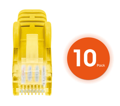 Cat6 U/UTP Premium Network Patch Cable, 0.3 m (1 ft.), Yellow, 10-Pack Image 5