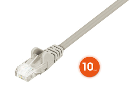Cat6 U/UTP Premium Network Patch Cable, 2 m (7 ft.), Gray, 10-Pack Image 3
