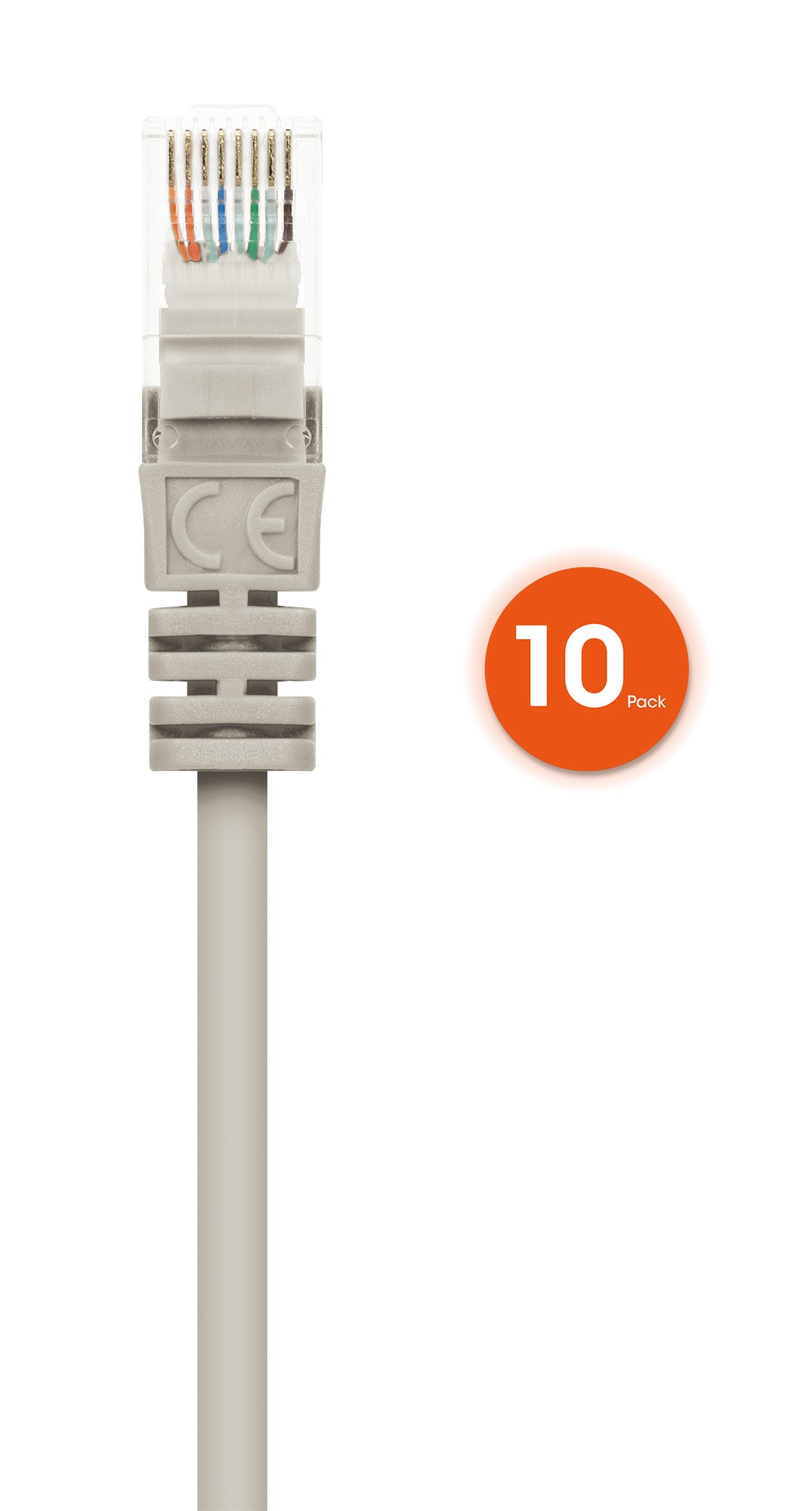 Cat6 U/UTP Premium Network Patch Cable, 2 m (7 ft.), Gray, 10-Pack Image 4