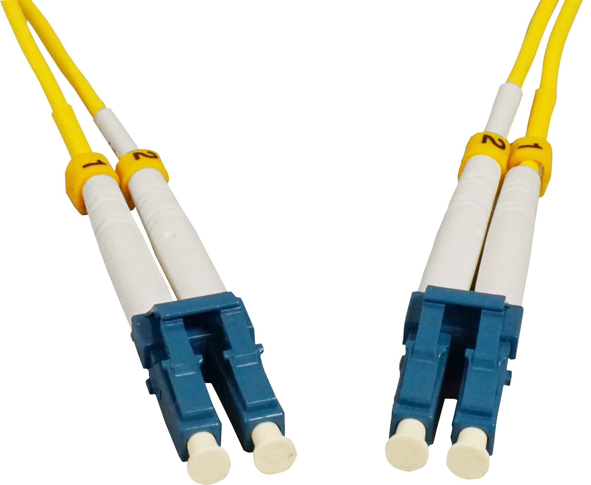 35 m LC to LC UPC Fiber Optic Patch Cable, 2.0 mm, Duplex, OFNR, Singlemode BIF, Yellow Image 3
