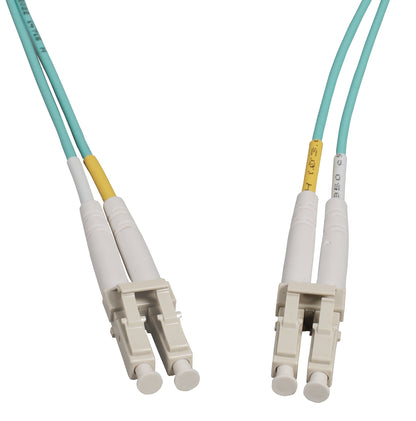 25 m LC to LC UPC Fiber Optic Patch Cable, 2.0 mm, Duplex, OFNR, OM3 Multimode, Aqua Image 2