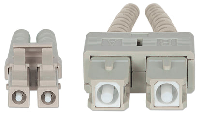 15 m LC to SC UPC Fiber Optic Patch Cable, 2.0 mm, Duplex, OFNR, OM3 Multimode, Aqua Image 4
