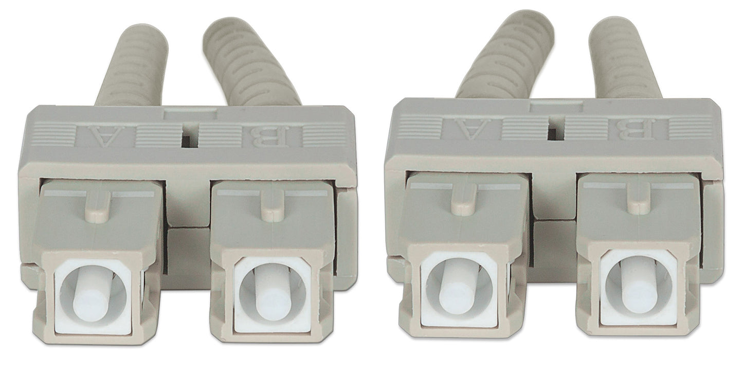 1 m SC to SC UPC Fiber Optic Patch Cable, 2.0 mm, Duplex, OFNR, OM3 Multimode, Aqua Image 4