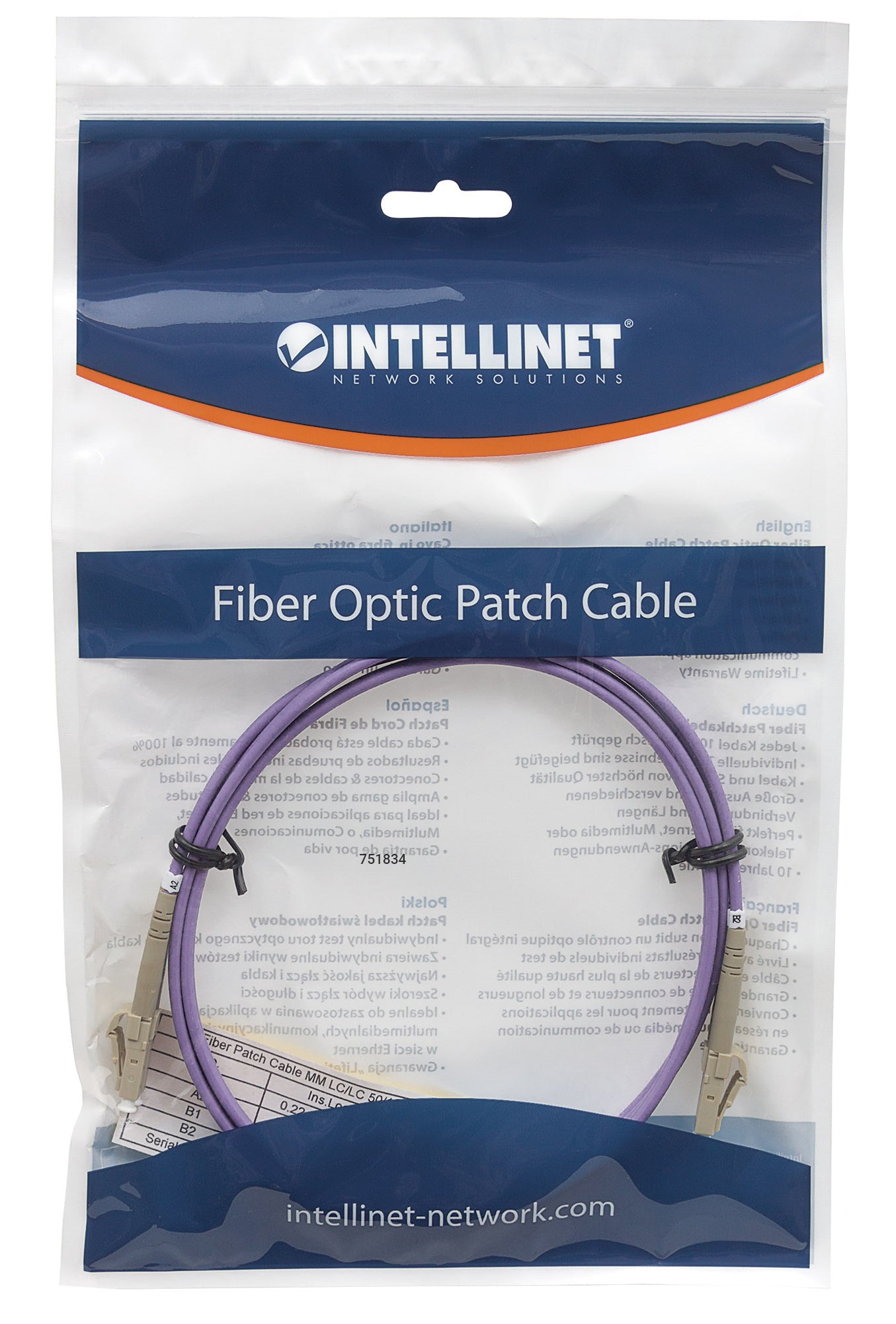 3 m LC to LC UPC Fiber Optic Patch Cable, 2.0 mm, Duplex, OFNR, OM4 Multimode, Violet Image 5